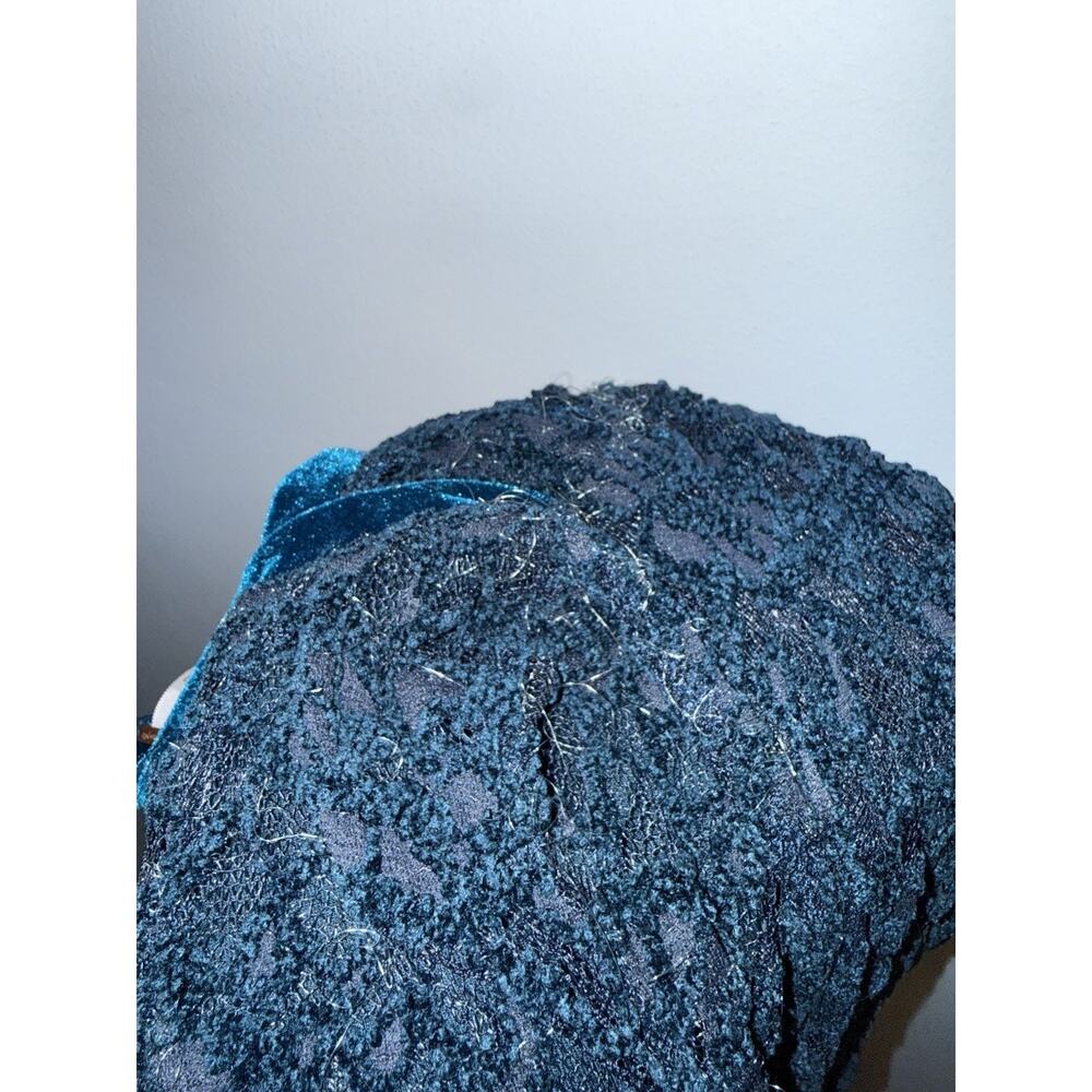 Free People Blue Lace Velvet Trim Fit & Flare Mini Dress Long Sleeve Open Back - Picture 10 of 10